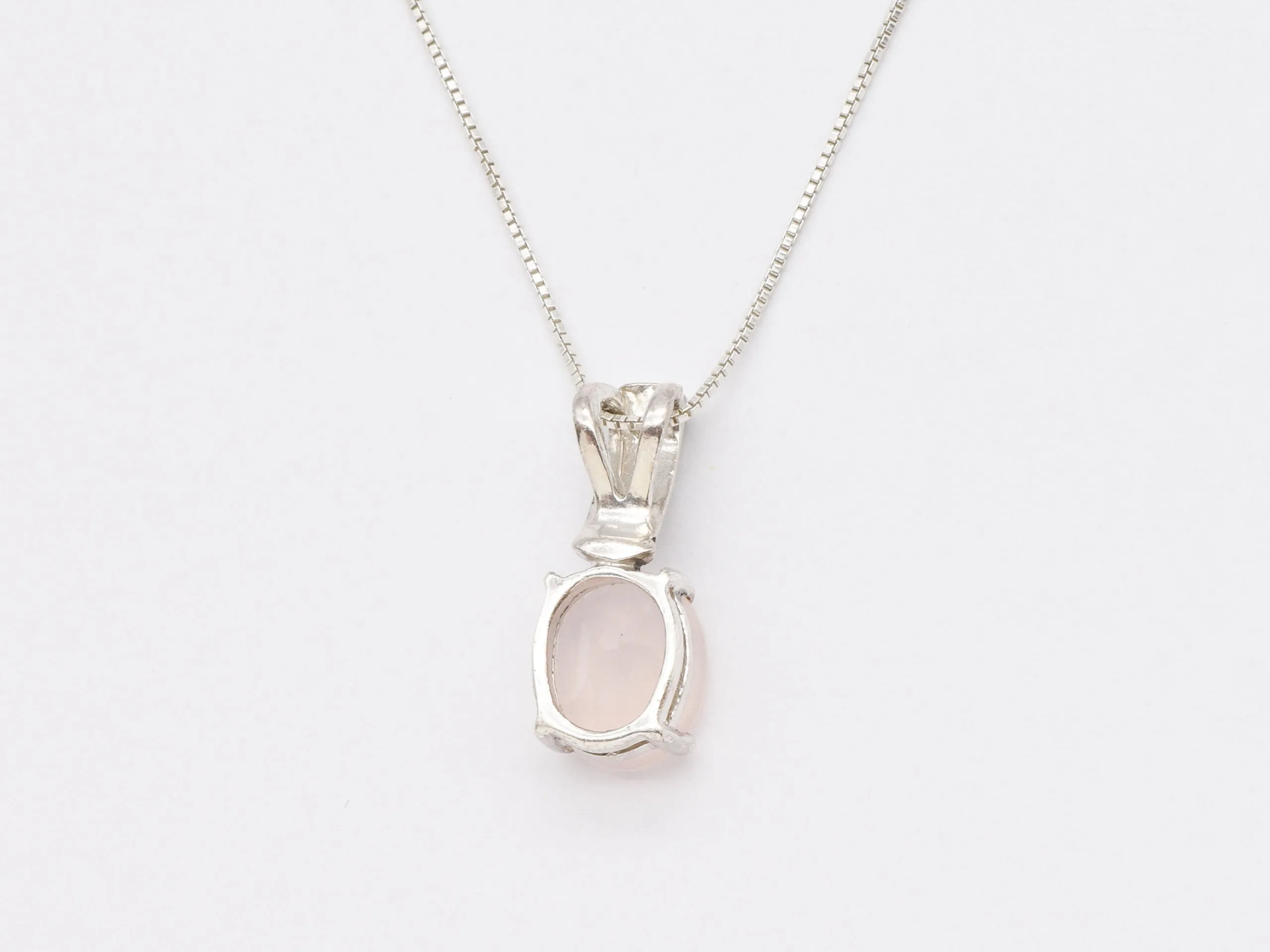 Rose Quartz Necklace - Natural Rose Quartz Necklace -Pink Vintage Necklace