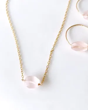 Rose Quartz Point Necklace