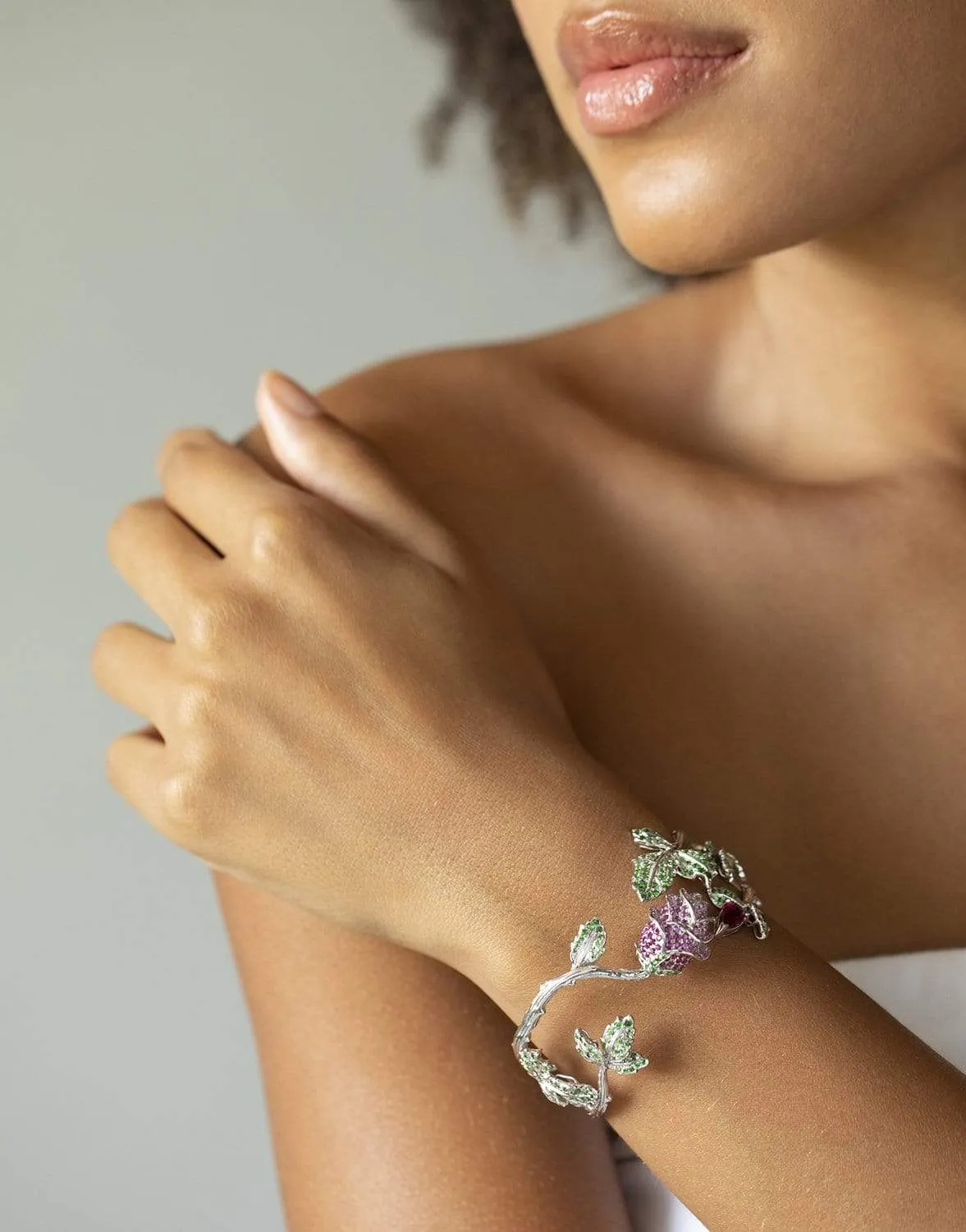 Rubellite Rose Bracelet