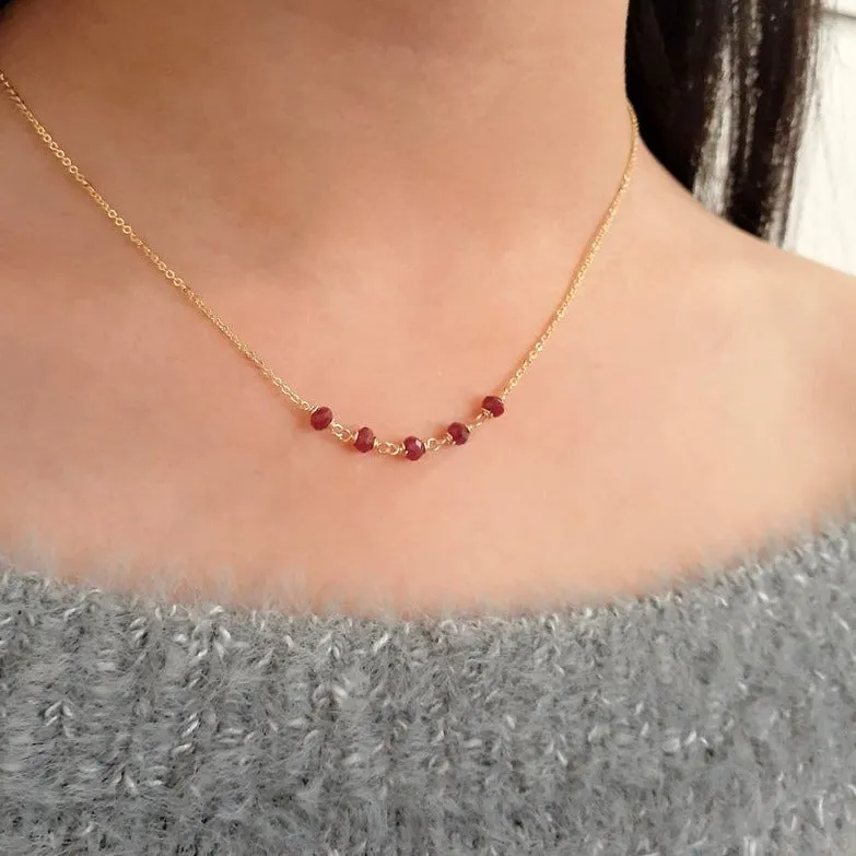 Ruby Beaded Necklace
