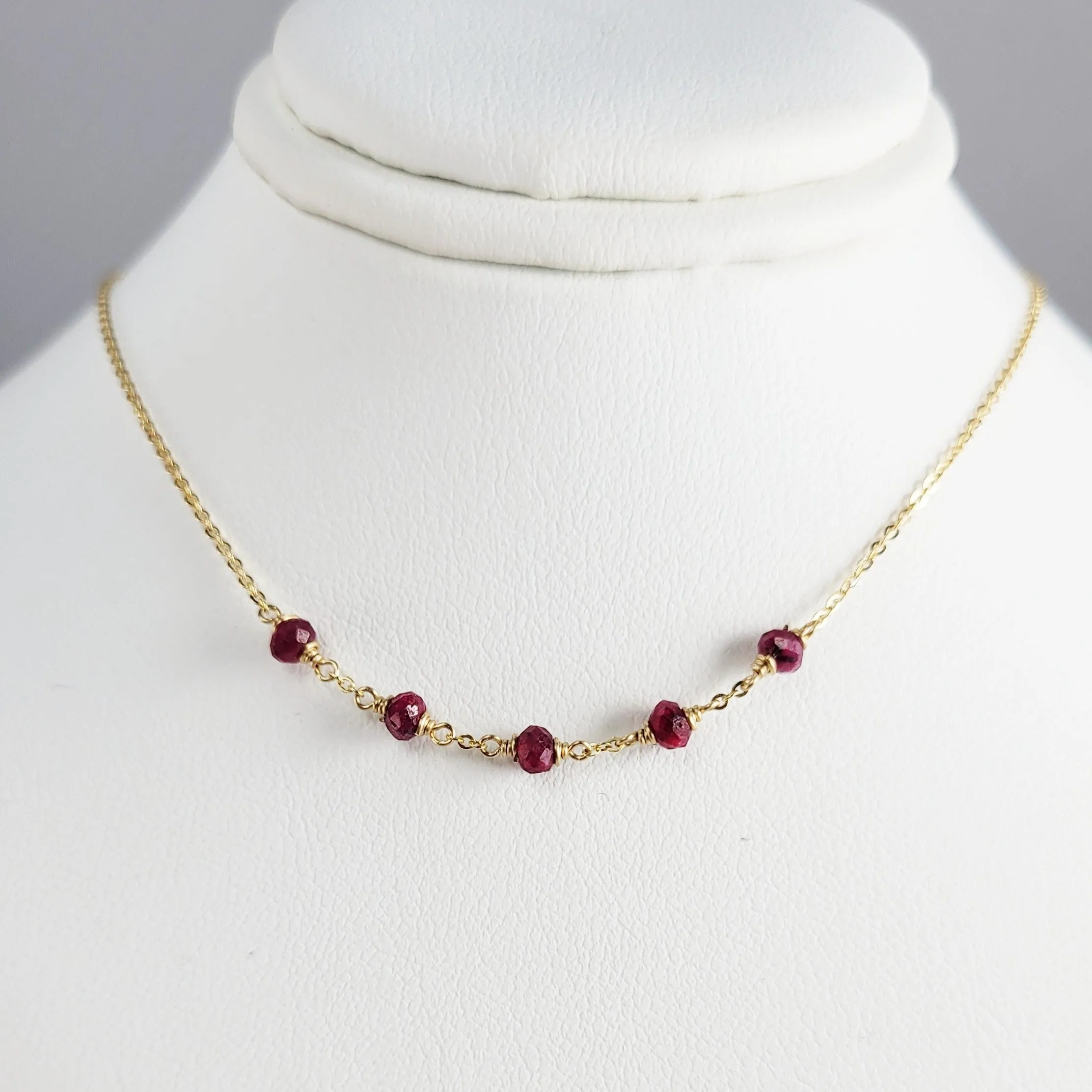 Ruby Beaded Necklace
