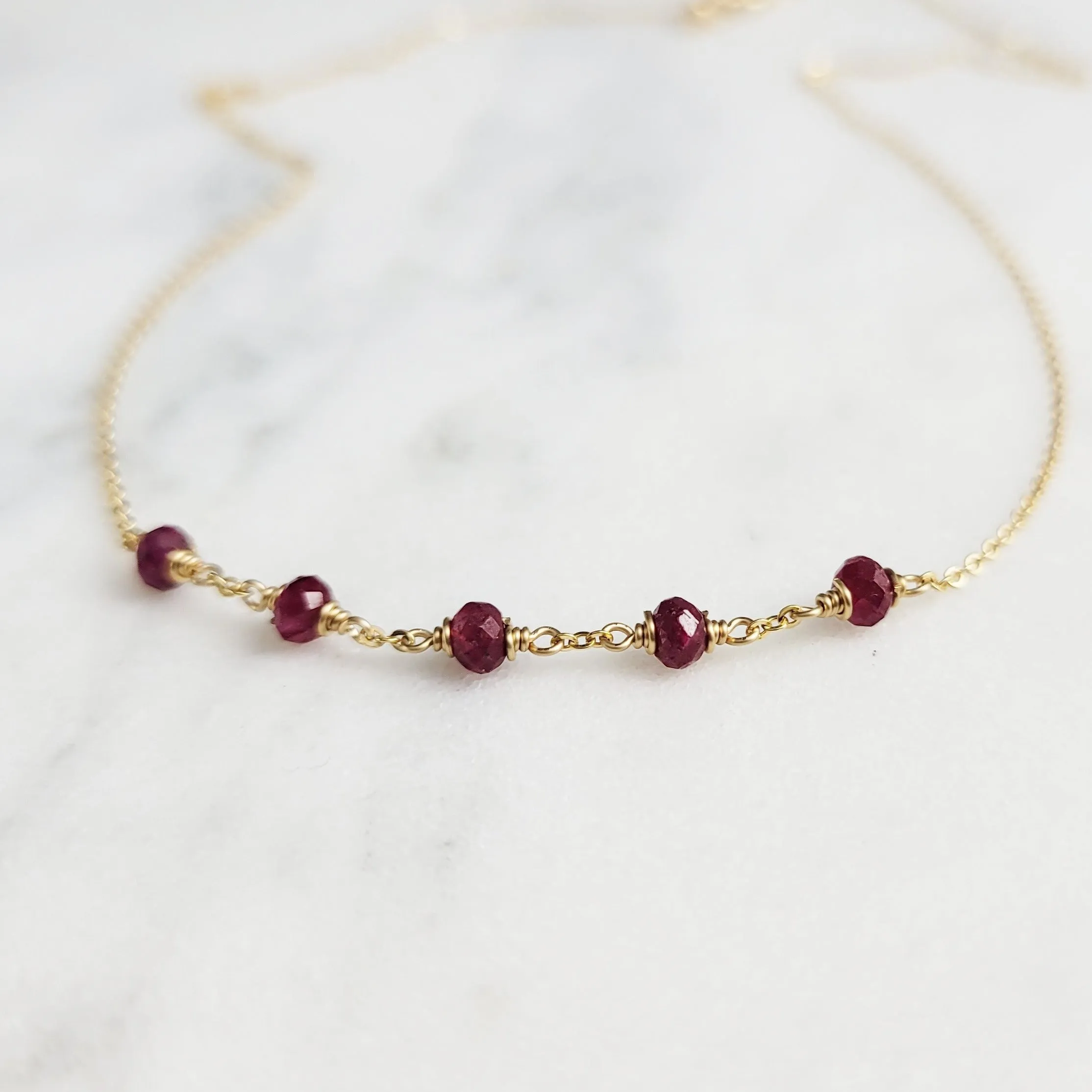 Ruby Beaded Necklace