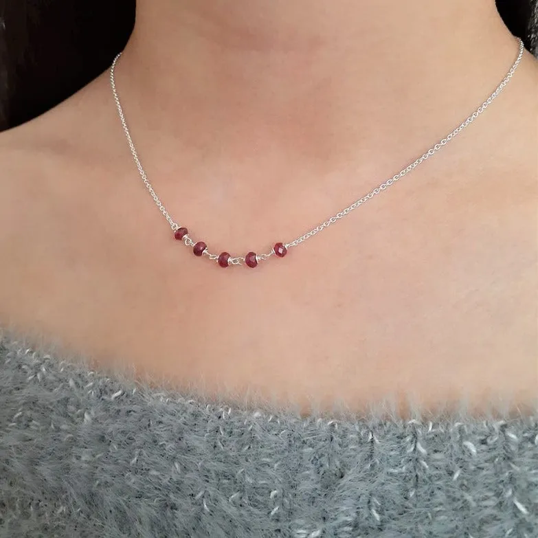 Ruby Beaded Necklace
