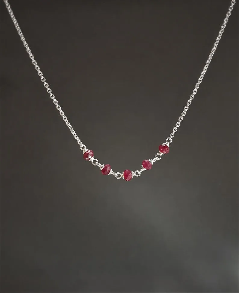 Ruby Beaded Necklace