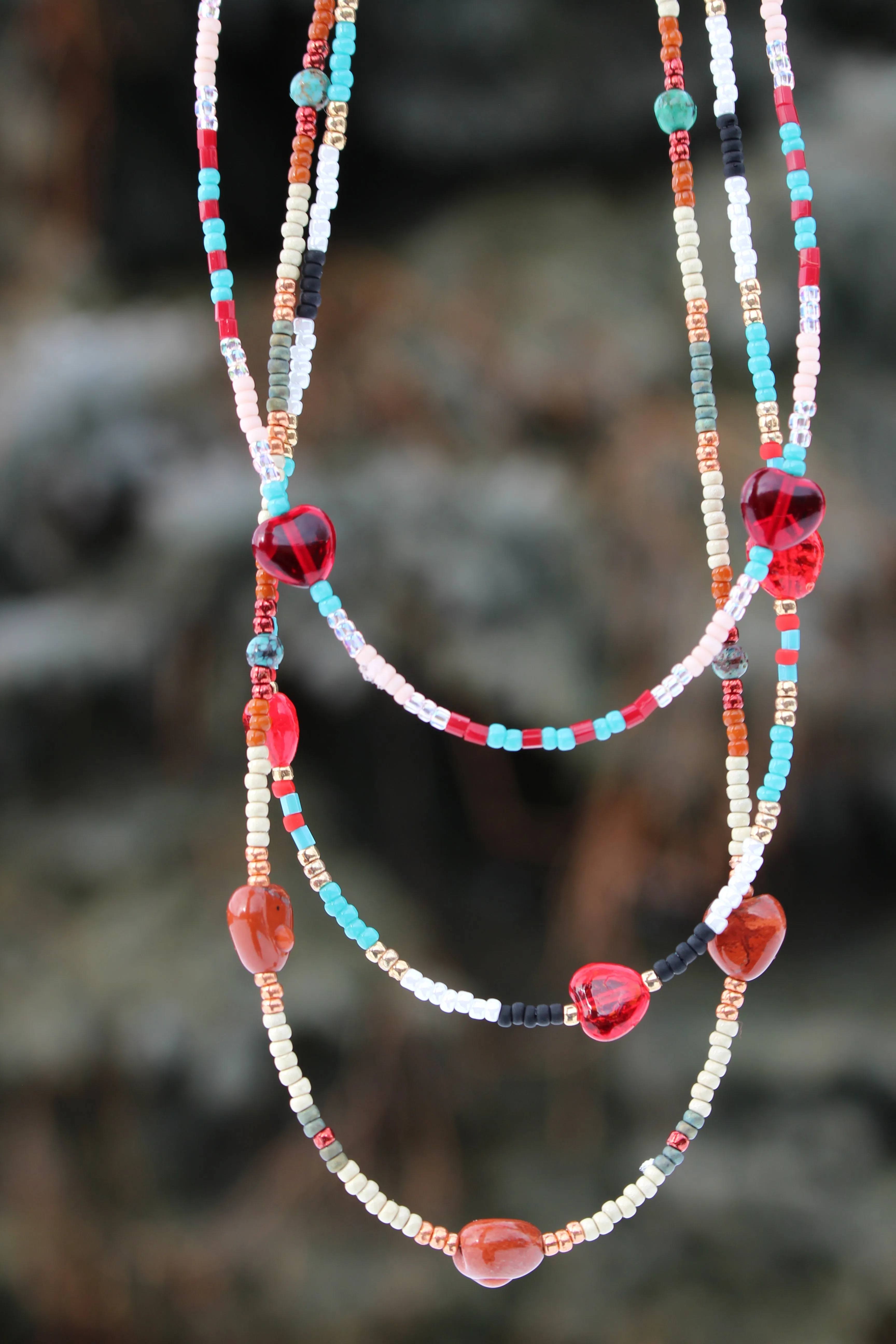 Rust and Sage Beaded Necklace