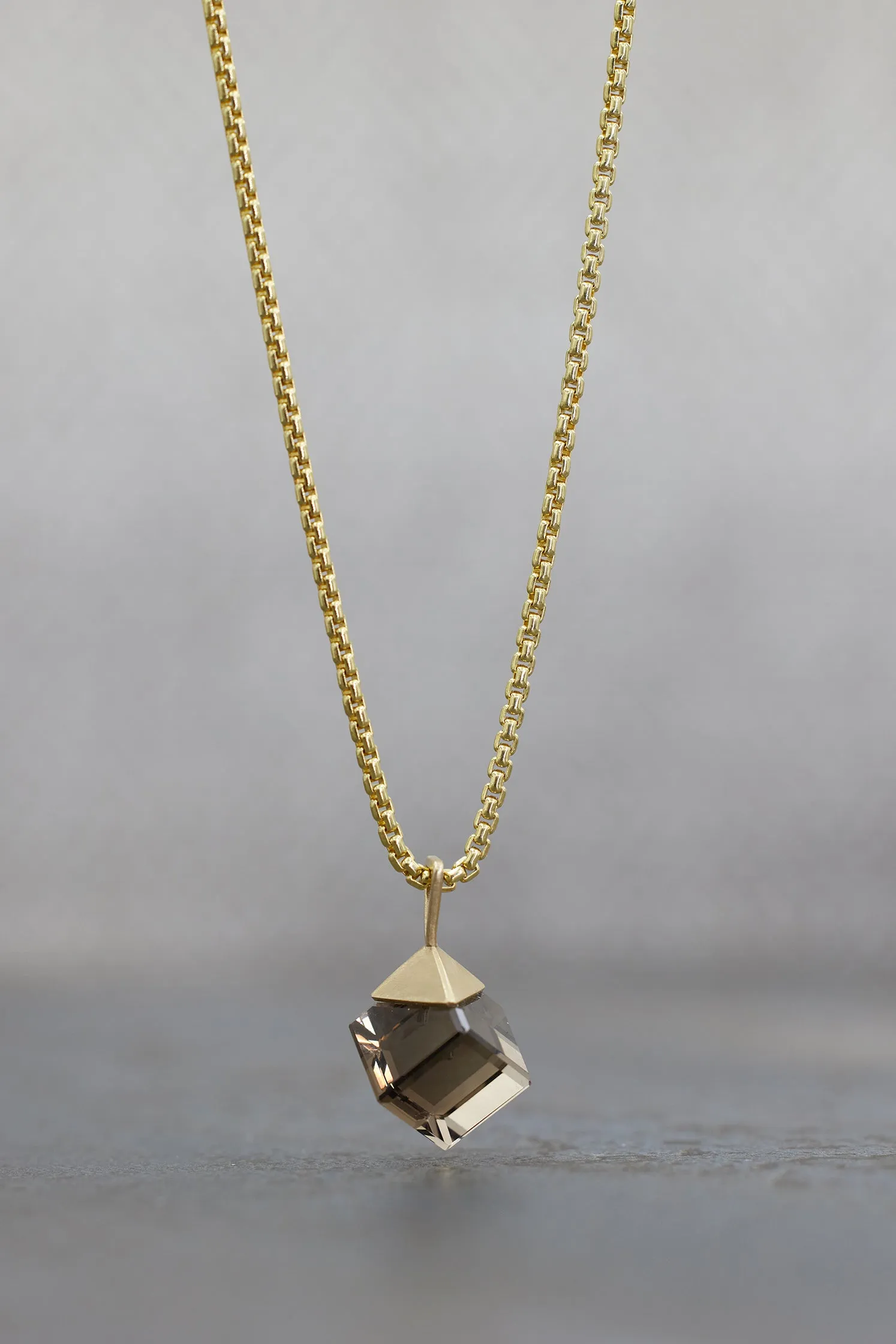 Smokey Quartz Cube Amulet