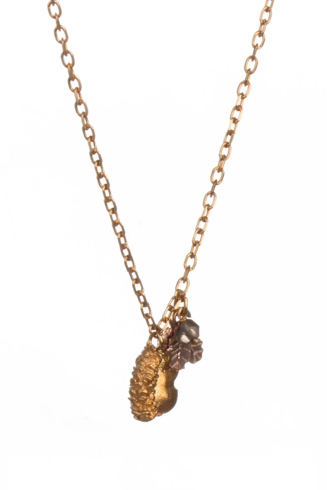 Squirrel With Oak Leaves Pendant