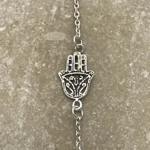 Sterling Silver Chain Bracelet Filigree Hamza