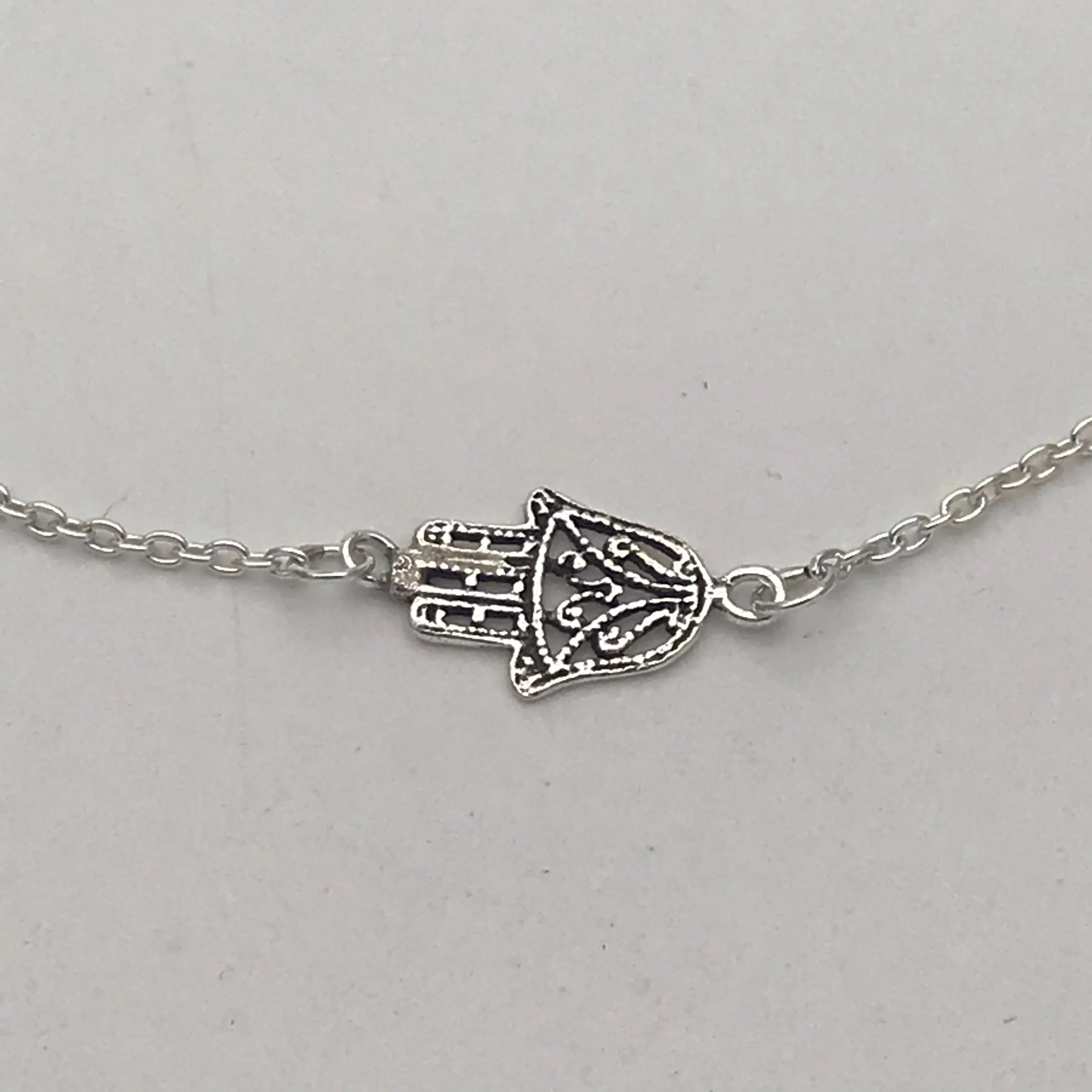 Sterling Silver Chain Bracelet Filigree Hamza