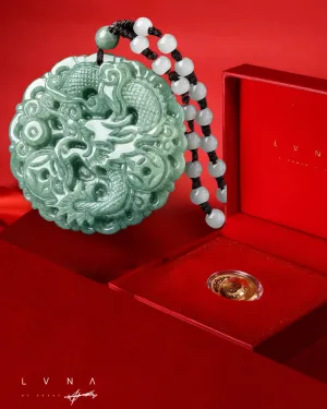 THE VAULT | Genuine Natural Jadeite Hand Carved Circular Necklace