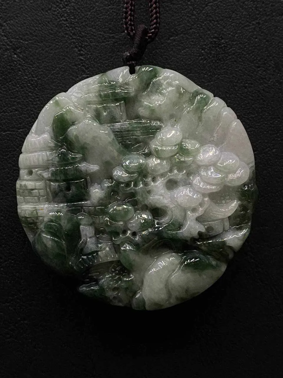 THE VAULT | Natural Jadeite Landscape Card Necklace