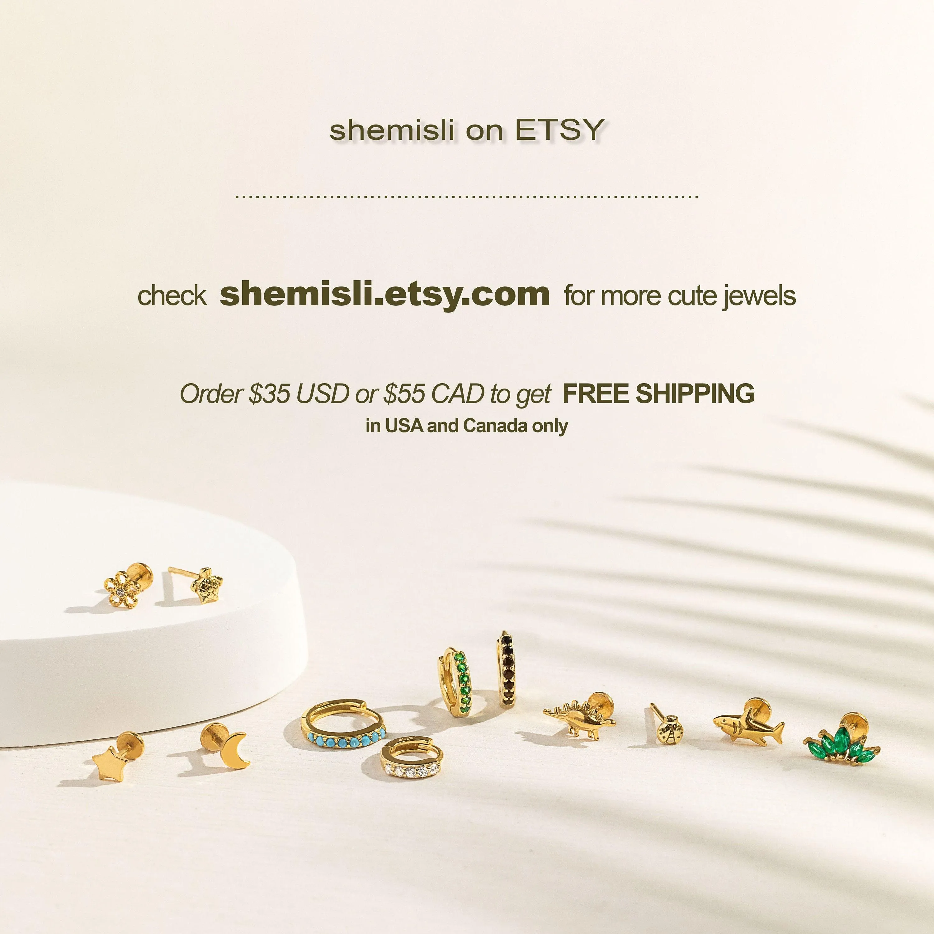 Turquoise Enamel Stone Hoop Earrings, Huggies, Gold, Silver SHEMISLI - SH218