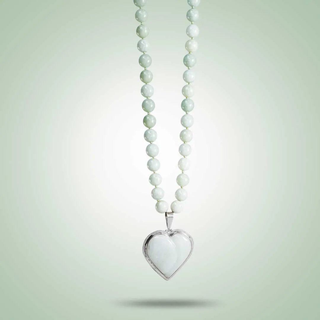 White Heart Necklace