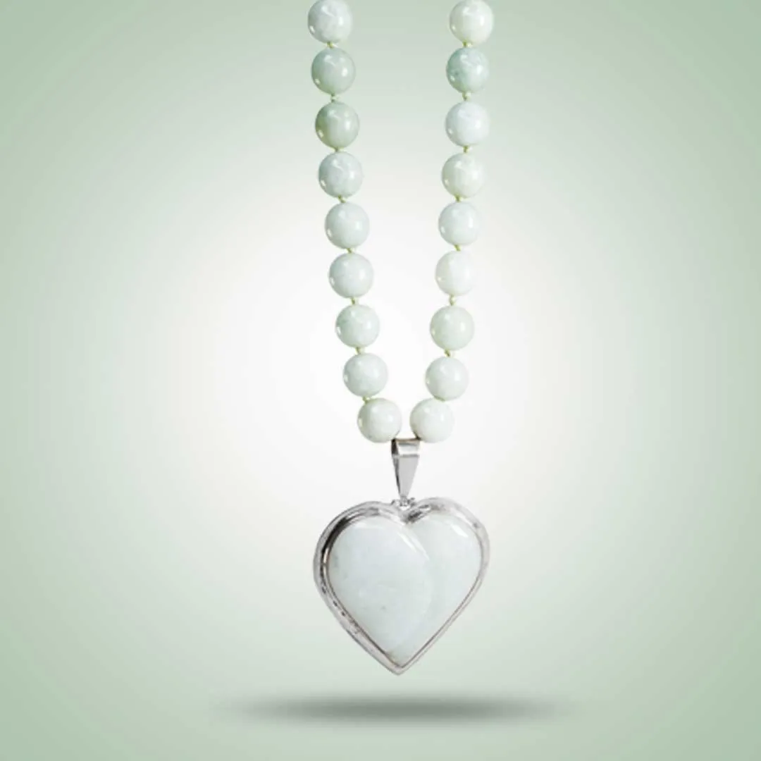 White Heart Necklace