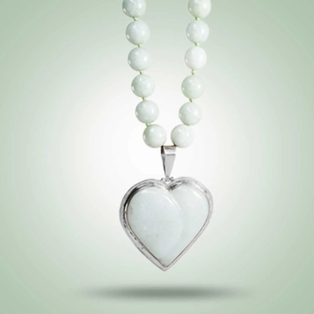 White Heart Necklace