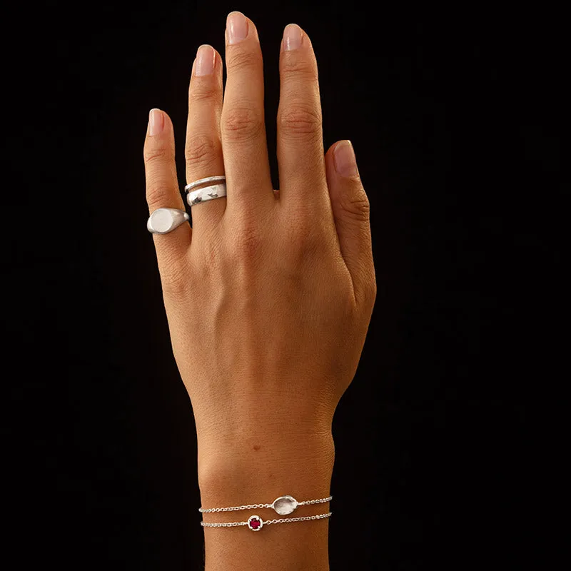 Winkie Bracelet, Ruby, Silver